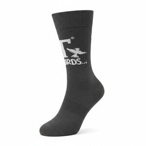 Grease T Birds Logo Socks One Size Men's US Size 6.5-12 Gray Crew NWT